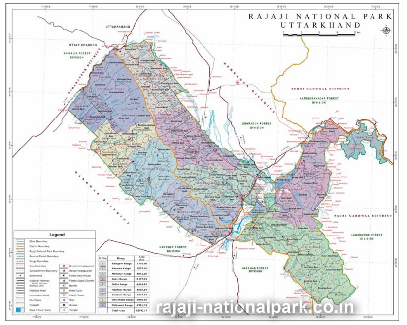 Map of rajaji national park district wise
